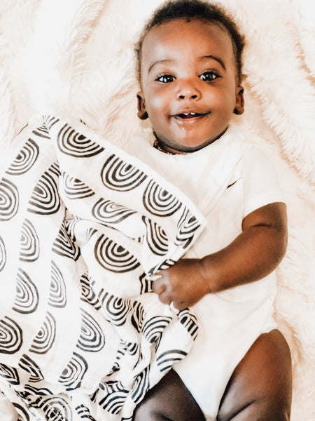 Organic Muslin Cotton Swaddle Blanket- Rainbow Collection