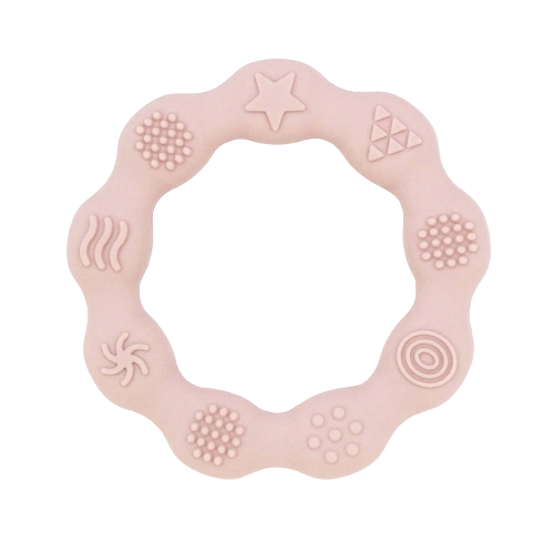 Flower Ring Teether Blue, Sage ,Blush
