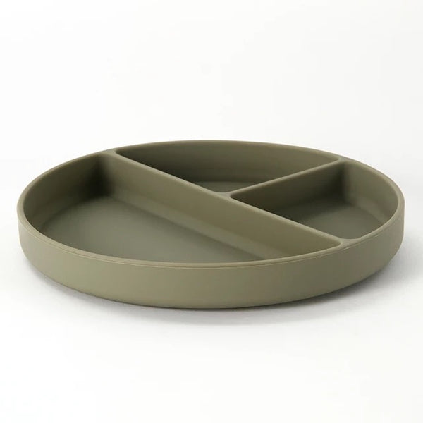 Silicone Suction Plate With Spoon/Fork Set- Green