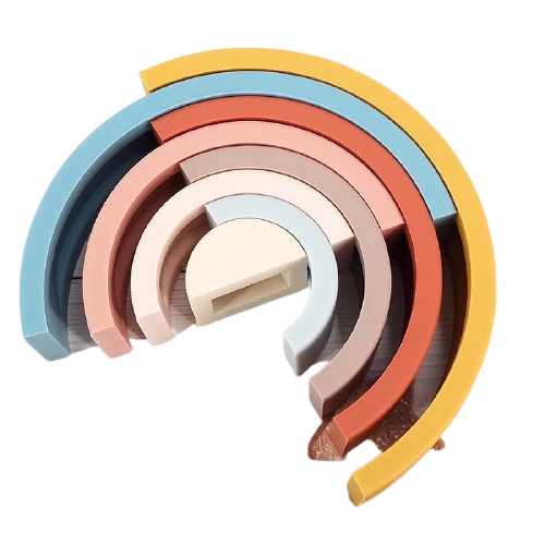 Rainbow Stacker Silicone- Yellow 8pcs