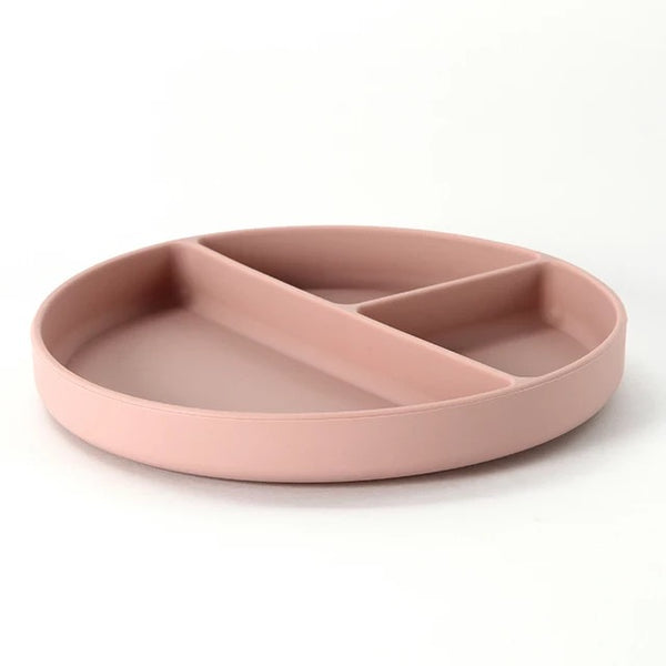 Silicone Suction Plate With Spoon/Fork Set- Blush pink