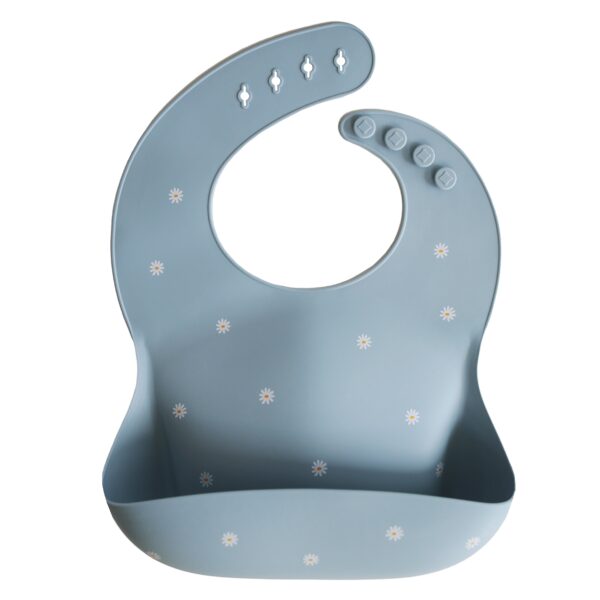 Silicone Baby Bib-White Daisy