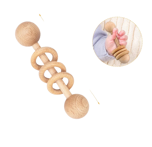 Wooden Baby Rattle Toy