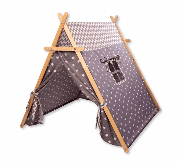 Gray Stars Play Tent and Play Mat-5