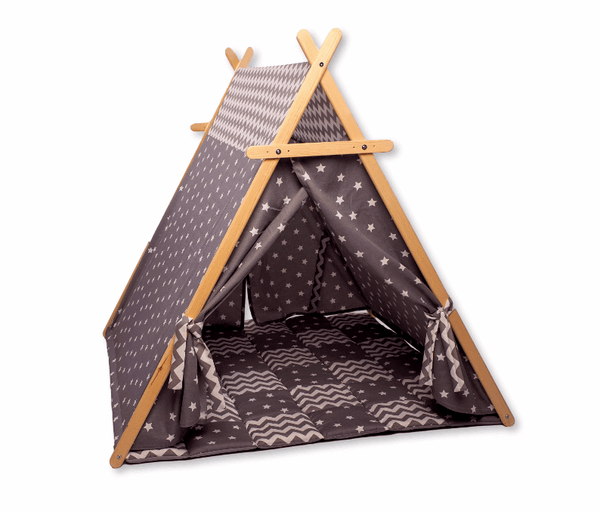 Gray Stars Play Tent and Play Mat-6
