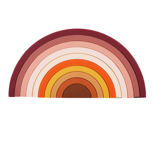 Rainbow Stacker Silicone- Burgandy Pink 10 pcs