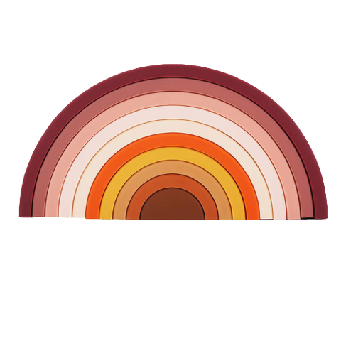 Rainbow Stacker Silicone- Burgandy Pink 10 pcs