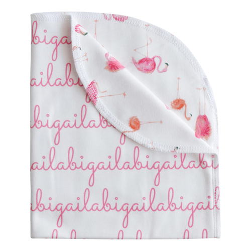 Personalized Blanket And Burp Cloth Flamingo Collection - B.BabyCo