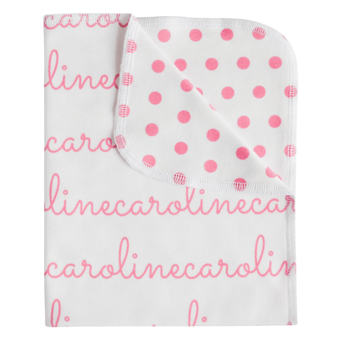 Personalized Blanket And Burp Cloth Polka Dot Collection - B.BabyCo