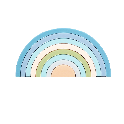 Rainbow Stacker Silicone- Blue 8pcs