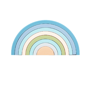 Rainbow Stacker Silicone- Blue 8pcs