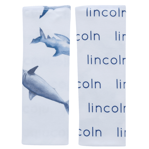 Personalized Blanket And Burp  Cloth Shark Collection - B.BabyCo